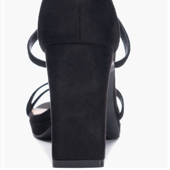 NEW Chinese Laundry Taryn Platform Women's Black Suede Dress Sandals SZ 7.5 - Picture 4 of 6
